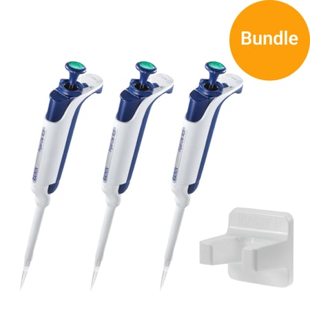 Pipette Bundle #3 with three LTS Manual Single Channel Pipettes (2-1000 µL) and Magnetic Hang-up
